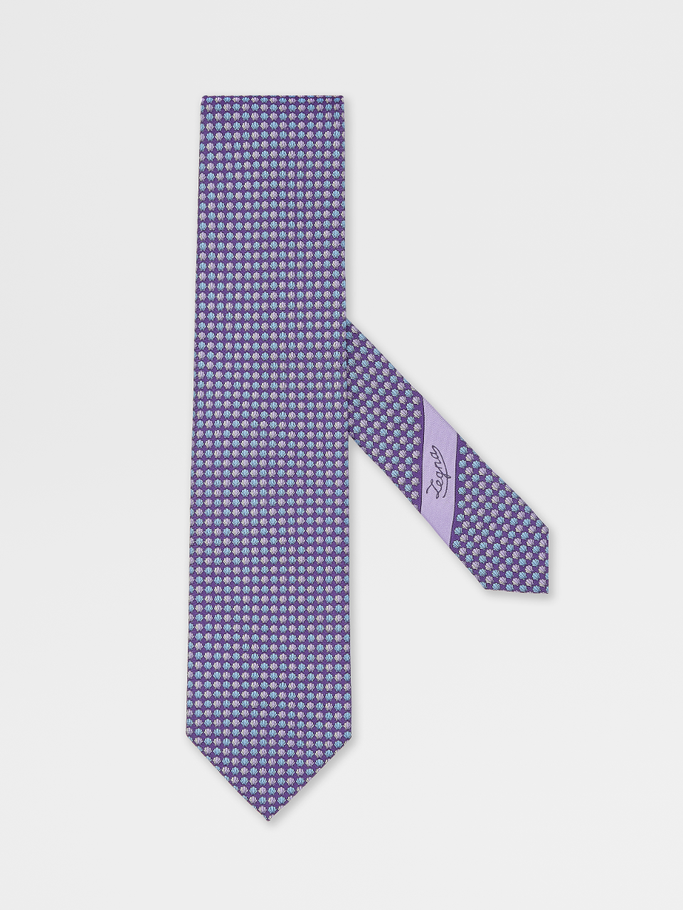 印花紫色桑蚕丝领带